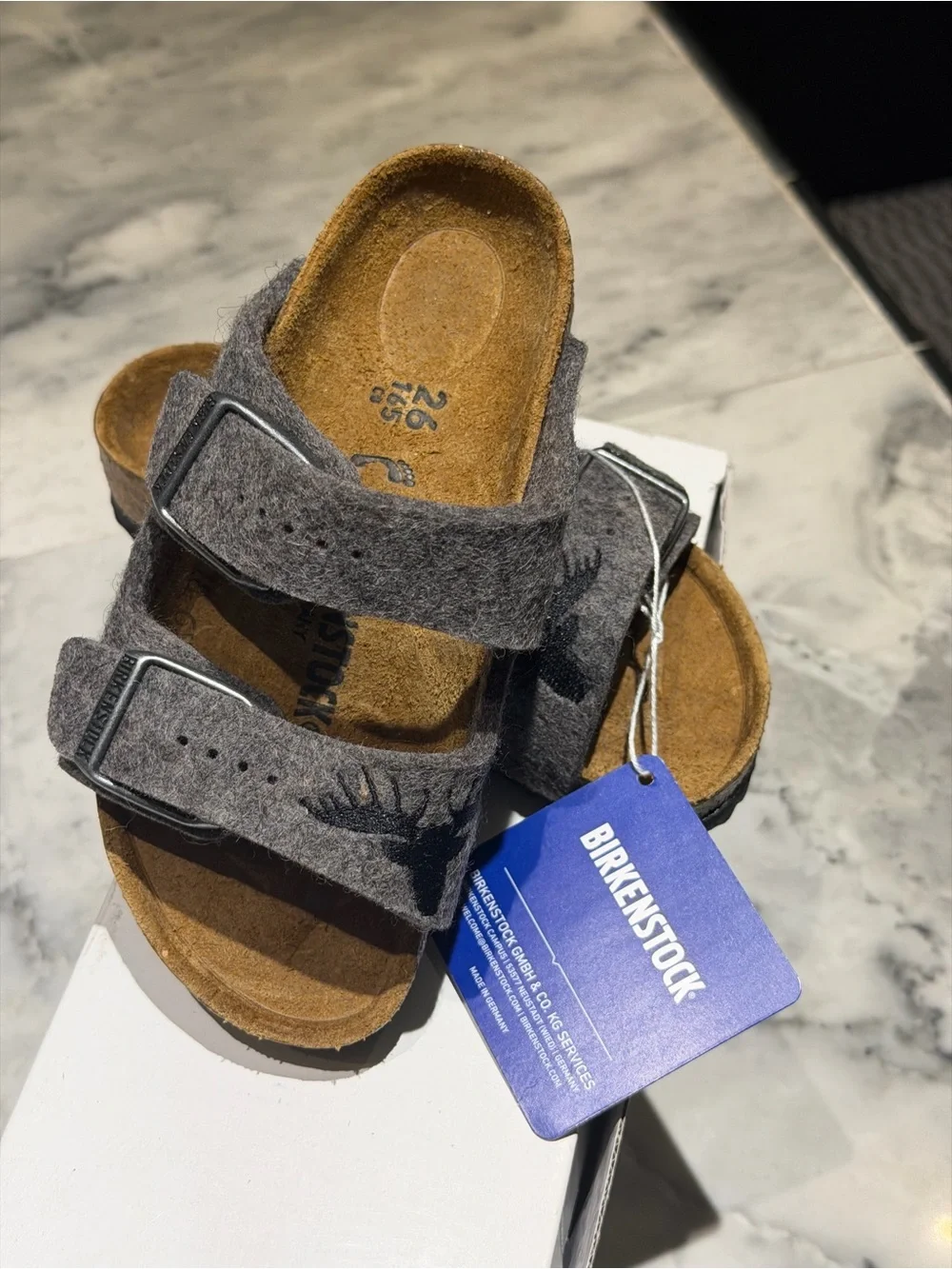 Birkenstock Arizona Kids Gray elk Buckle Sandals
